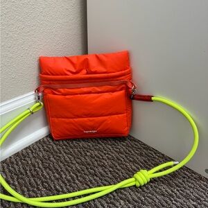 Topologie Orange Bag with Neon Green Strap